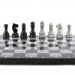 Настольный набор Шахматы Шашки Нарды 3 в 1 из камня мрамор змеевик