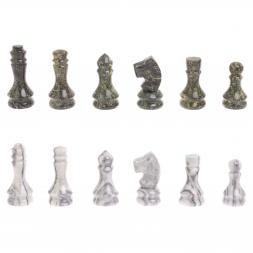 Набор игр "Герб России" 3 в 1: шахматы, шашки, нарды камень змеевик мрамор