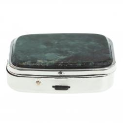 Таблетница на 2 отделения камень офит цвет серебро