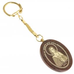 Брелок-оберег с молитвой "Святая Вера" камень обсидиан