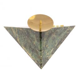 Подсвечник треугольный "Ящерица на горке" змеевик