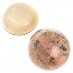 Сувенир "Шар Антистресс" из розового мрамора 9 см на подставке