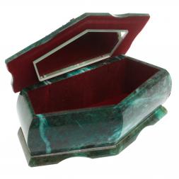 Шкатулка Корона с рисунком Рассвет 18х9х6,5 см змеевик