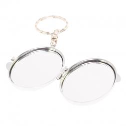 Складное зеркало брелок из амазонита овальное