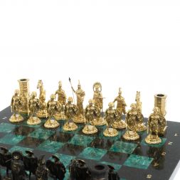 Шахматы подарочные "Спарта" фигуры шабровский змеевик