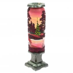 Каменная ваза "Закат" змеевик 8х8х29 см