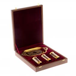 Набор "Подарочный" 3 стопки на подносе Златоуст