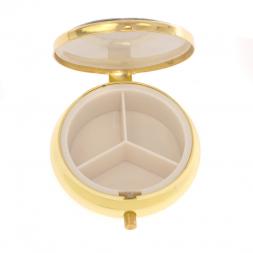 Таблетница на 3 отделения камень оникс цвет золото