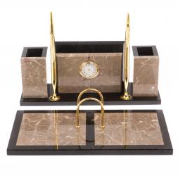 Письменный набор "Советник" из бежевого мрамора