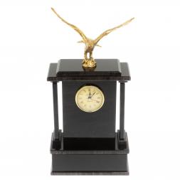 Настольные часы "Орел"из черного обсидиана