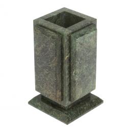 Карандашница с накладками из шабровского змеевика 7х7х10,5 см