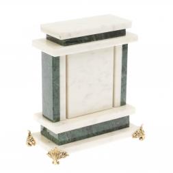 Часы из нефрита и белого мрамора