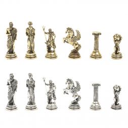 Шахматы настольные "Атлас" из мрамора и змеевика 28х28 см