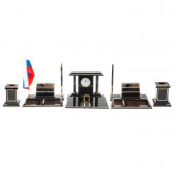 Письменный набор "Кабинетный" из чёрного обсидиана