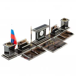 Письменный набор "Кабинетный" из чёрного обсидиана