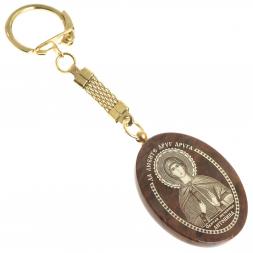 Брелок-оберег с молитвой "Св. Антонина" камень обсидиан