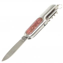 Нож мультитул складной 7 в 1 с камнем родонит