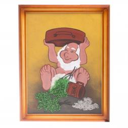 Картина "Банька" багет дерево 36х46 см из каменной крошки