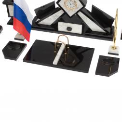 Настольный набор "Орел" из мрамора с бюваром и лотком А4