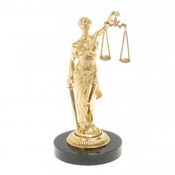 Статуэтка из бронзы "Фемида" на подставке из нефрита