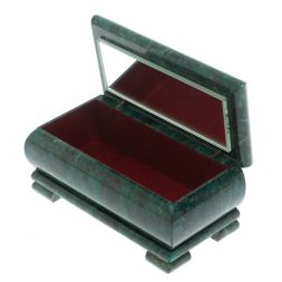 Шкатулка с иллюстрацией под камень малахит 16х8х7,5 см