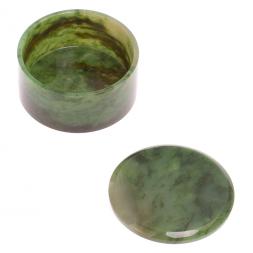 Шкатулка круглая из нефрита 7,5х4,3 см