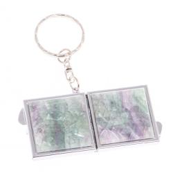 Складное зеркало брелок из флюорита квадратное