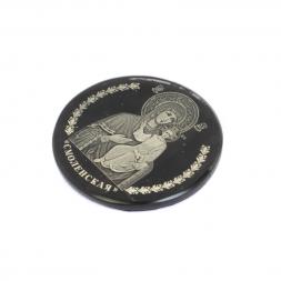 Икона в автомобиль "Смоленская БМ" обсидиан черный 47 мм