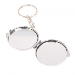Складное зеркало брелок из флюорита круглое