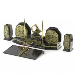 Письменный прибор "Куб" камень змеевик