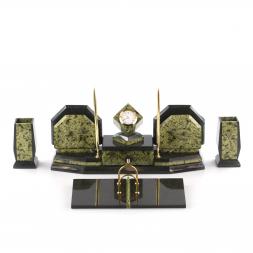 Письменный прибор "Куб" камень змеевик