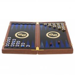 Настольные нарды "Восточные" с гравюрой камень лазурит Златоуст