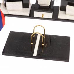 Офисный канцелярский набор "Бюрократ" из белого мрамора