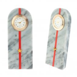 Часы "Погон младший лейтенант МВД" камень мрамор