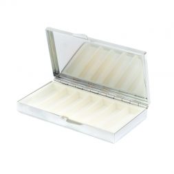 Таблетница на 7 отделений камень малахит серебристая