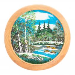 Тарелка декоративная "Весна" 25 см каменная крошка