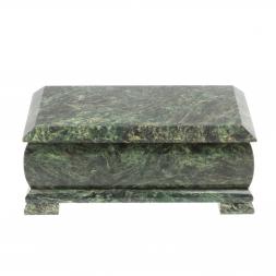 Шкатулка для денег "Купюра" с зеркалом змеевик 19x10x8 см