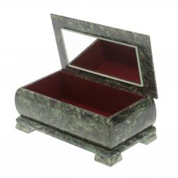 Шкатулка для денег "Купюра" с зеркалом змеевик 19x10x8 см