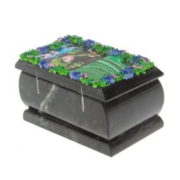 Шкатулка "Хозяйка медной горы / Данила Мастер" змеевик 10х6,5х6 см