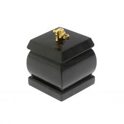 Шкатулка "Мышка" из черного змеевика 4,5х4,5х6 см