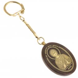 Брелок-оберег с молитвой "Святая Алла" камень обсидиан