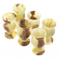 Набор рюмок из оникса в футляре 3,8х7 см (1,5х3) 20 мл 6 шт