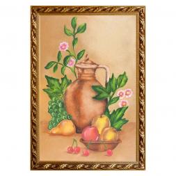 Натюрморт "Кувшин с фруктами" багет 46х66 см, каменная крошка