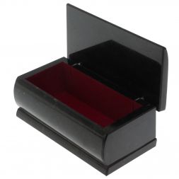 Шкатулка из черного змеевика с ящерицей и самоцветами 15х7,5х6 см