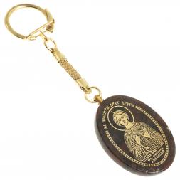 Брелок-оберег с молитвой "Святой Анатолий" камень обсидиан