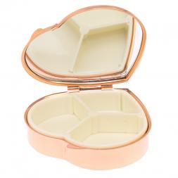 Таблетница "Сердце" на 3 отделения камень пирит цвет красное золото