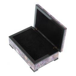 Шкатулка из камня чароит экстра с иризацией 12х8х4 см