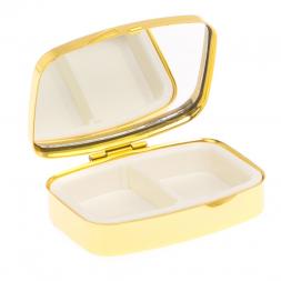 Таблетница на 2 отделения камень лепидолит цвет золото