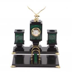 Настольный прибор из малахита "Горный орел"