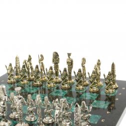 Шахматы сувенирные "Древний Египет" доска 40х40 см шабровский змеевик